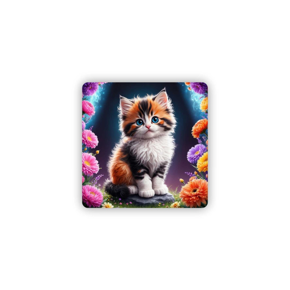 Magnetka 65x65mm v tvare štvorca - roztomilé mačiatko 3