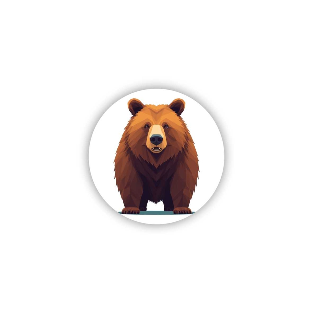 Magnetka 65x65mm v tvare kruhu - hnedý medveď