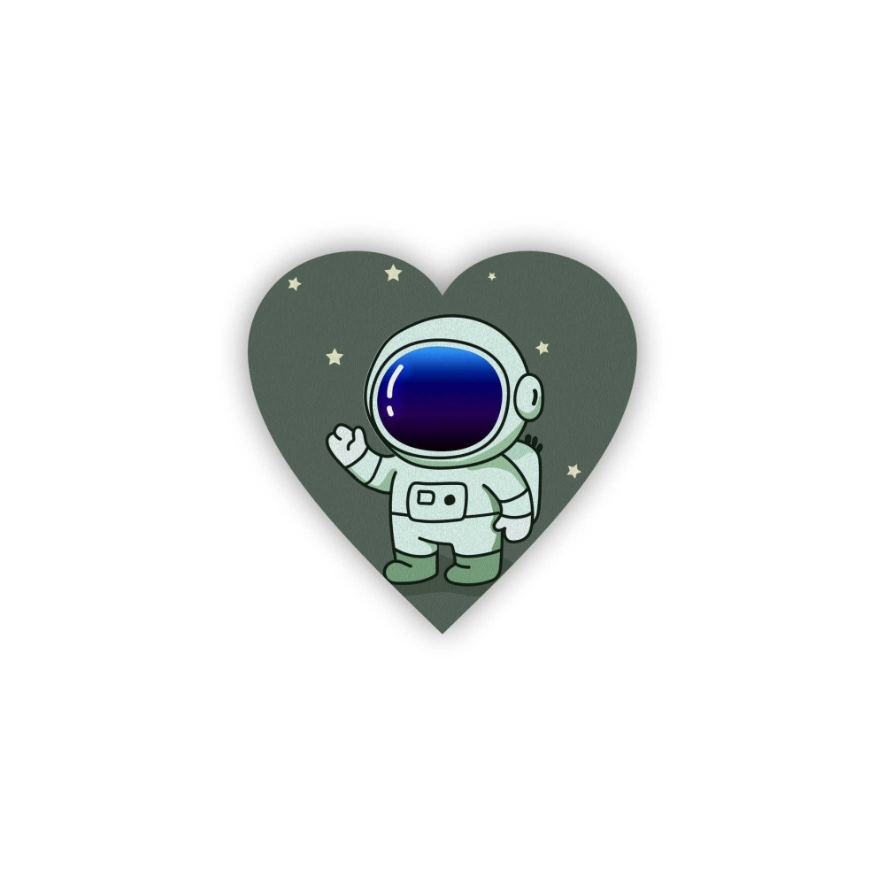 Magnetka 65x65mm v tvare srdca - hviezdny astronaut