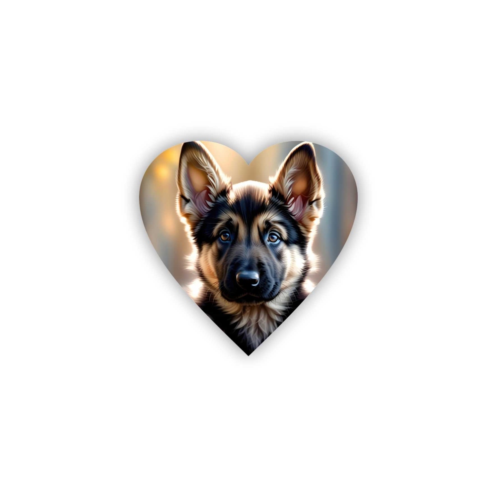 Magnetka 65x65mm v tvare srdca - nemecký ovčiak 4