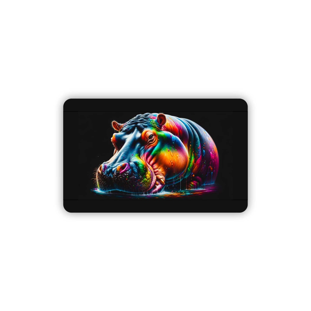 Magnetka 89x55mm v tvare obdĺžnika - farebný hroch