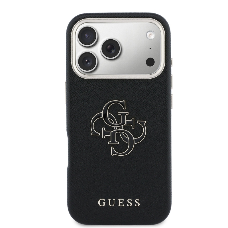 Zadný kryt s logom Guess PU Resin pre iPhone 17 Pro Black