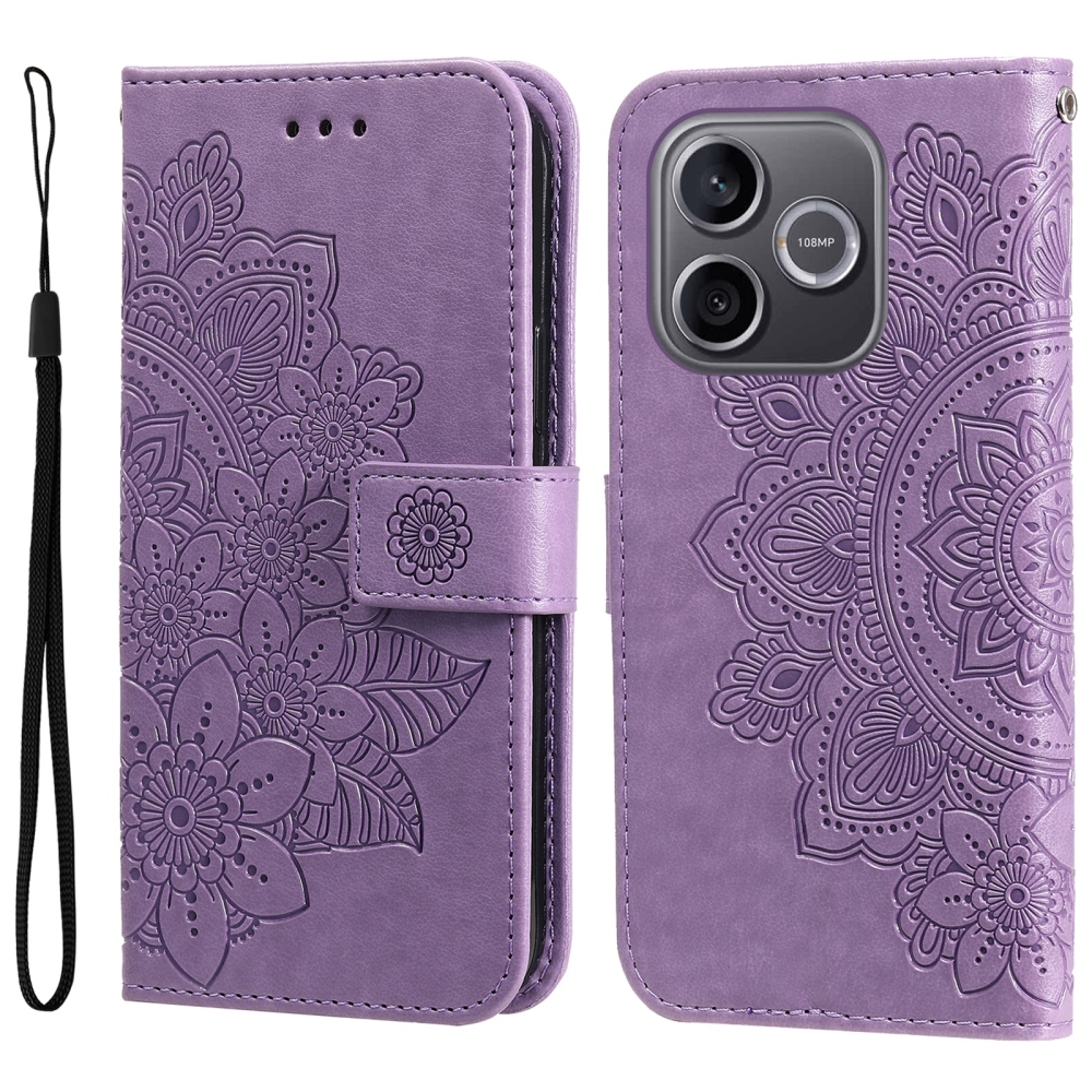 Mandala knižkové puzdro na Honor 600 Lite 5G - fialové