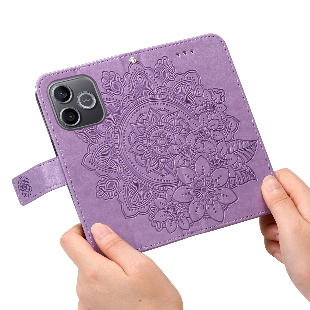 Mandala knižkové puzdro na Honor 600 Lite 5G - fialové