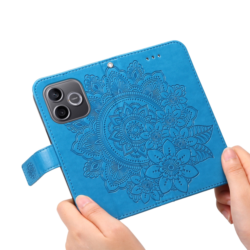 Mandala knižkové puzdro na Honor 600 Lite 5G - modré
