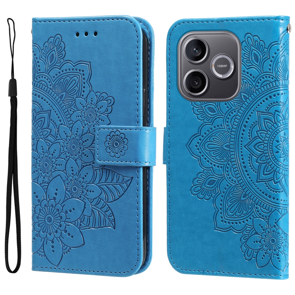 Mandala knižkové puzdro na Honor 600 Lite 5G - modré