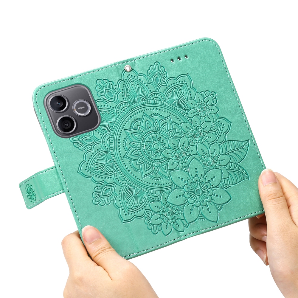 Mandala knižkové puzdro na Honor 600 Lite 5G - modrozelené