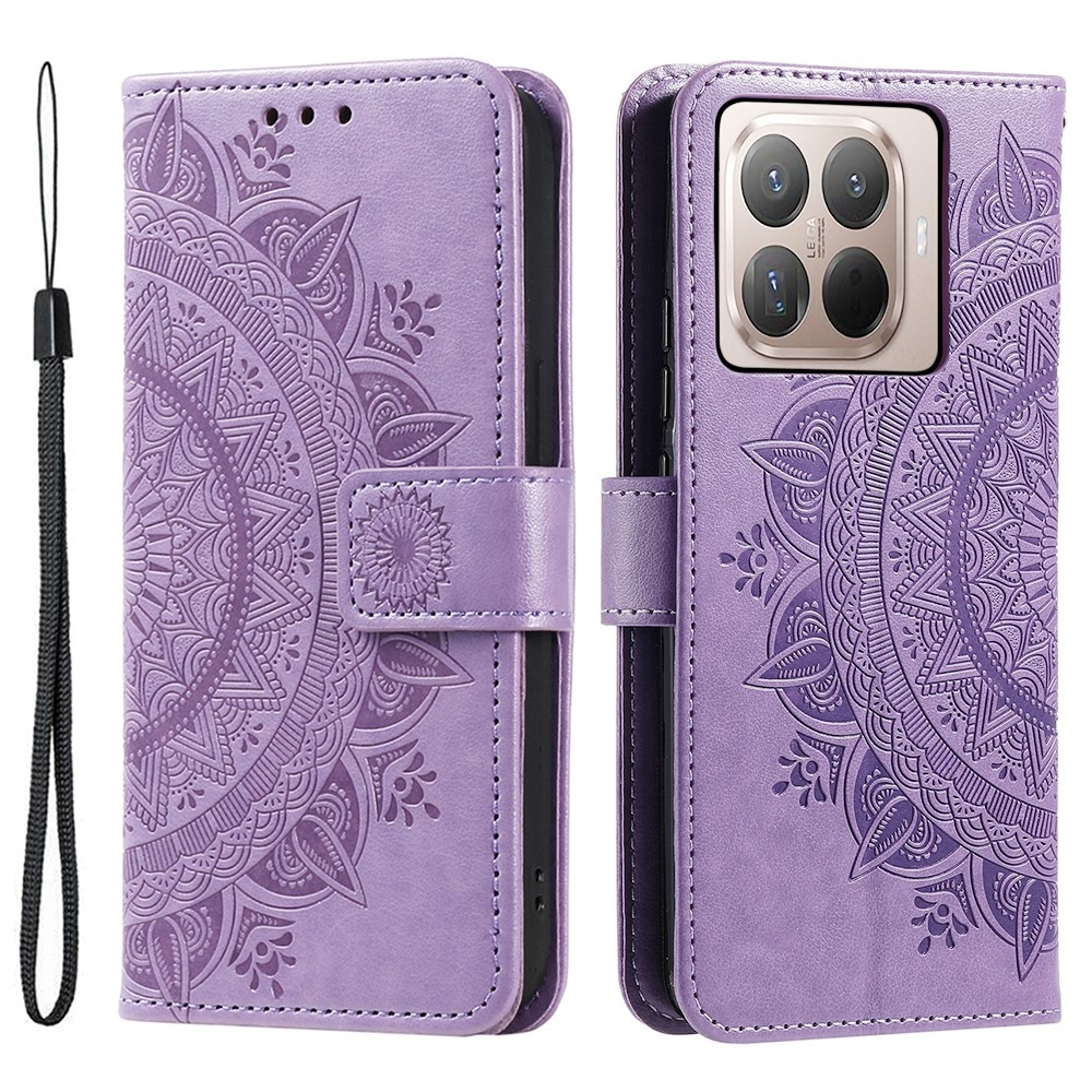 Mandala knižkové púzdro na mobil Xiaomi 17T - fialové