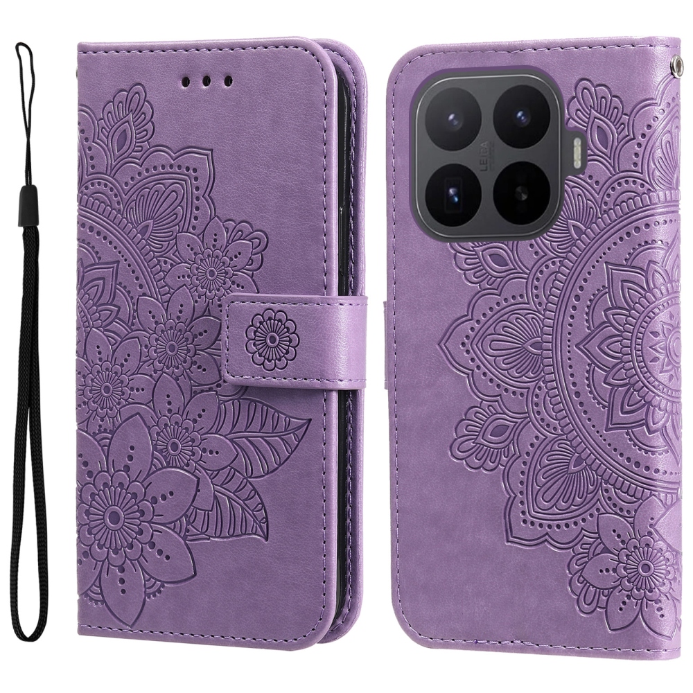 Mandala knižkové púzdro na mobil Xiaomi 17T - fialové