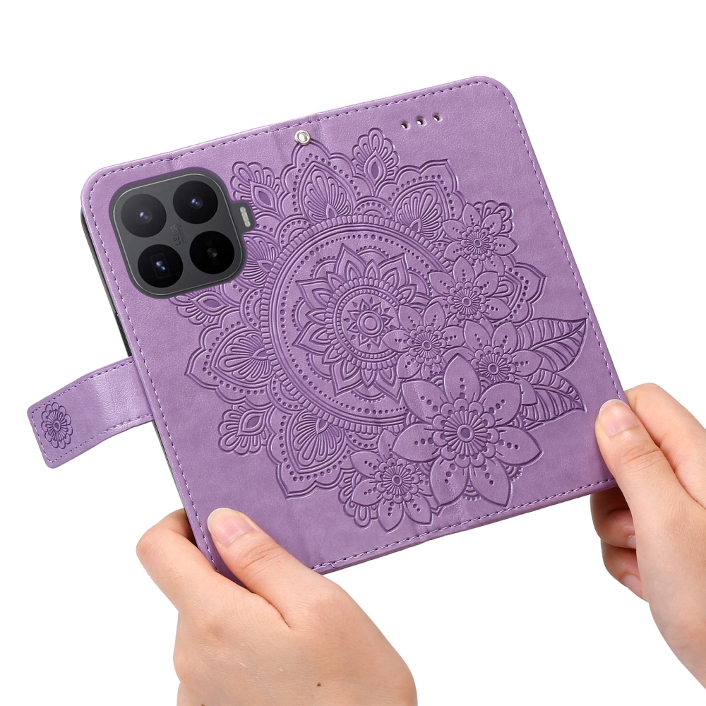 Mandala knižkové púzdro na mobil Xiaomi 17T - fialové