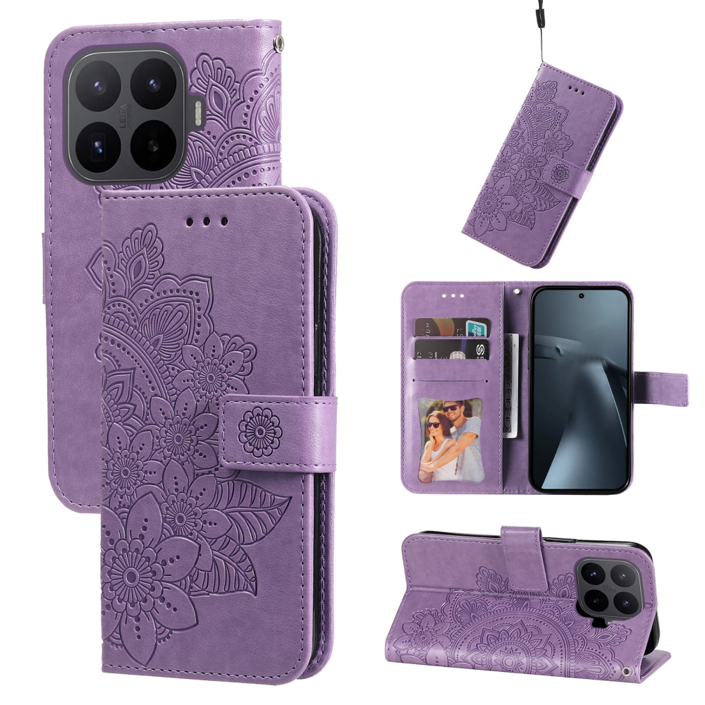 Mandala knižkové púzdro na mobil Xiaomi 17T - fialové