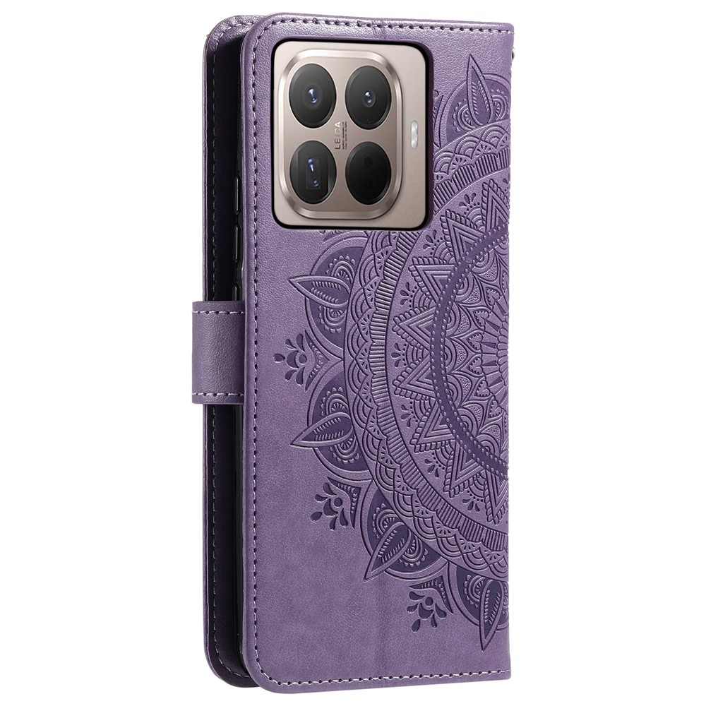 Mandala knižkové púzdro na mobil Xiaomi 17T - fialové