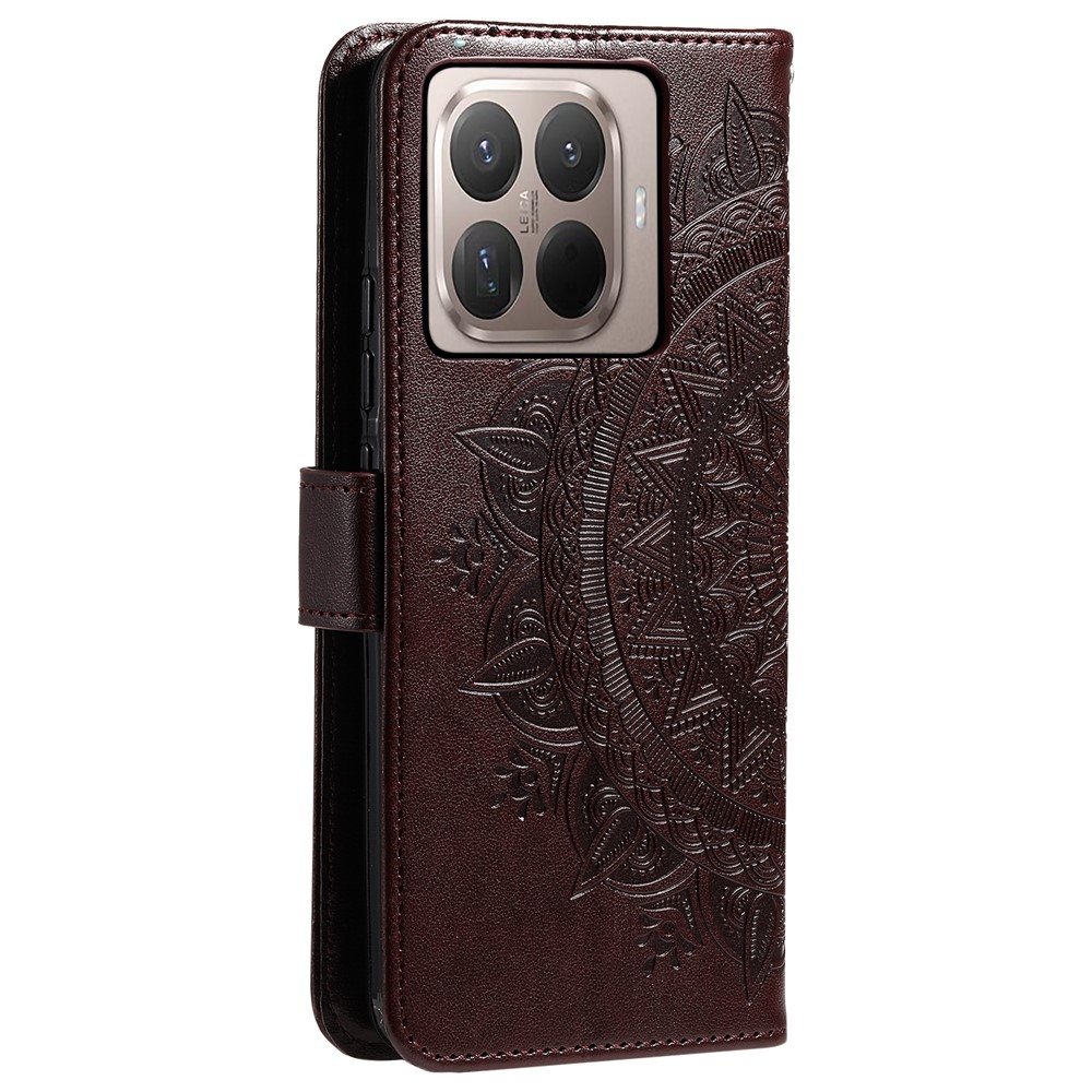 Mandala knižkové púzdro na mobil Xiaomi 17T - hnedé