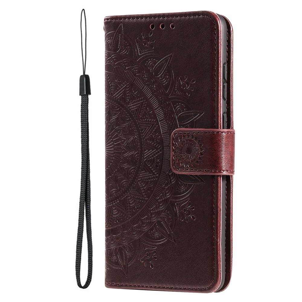 Mandala knižkové púzdro na mobil Xiaomi 17T - hnedé
