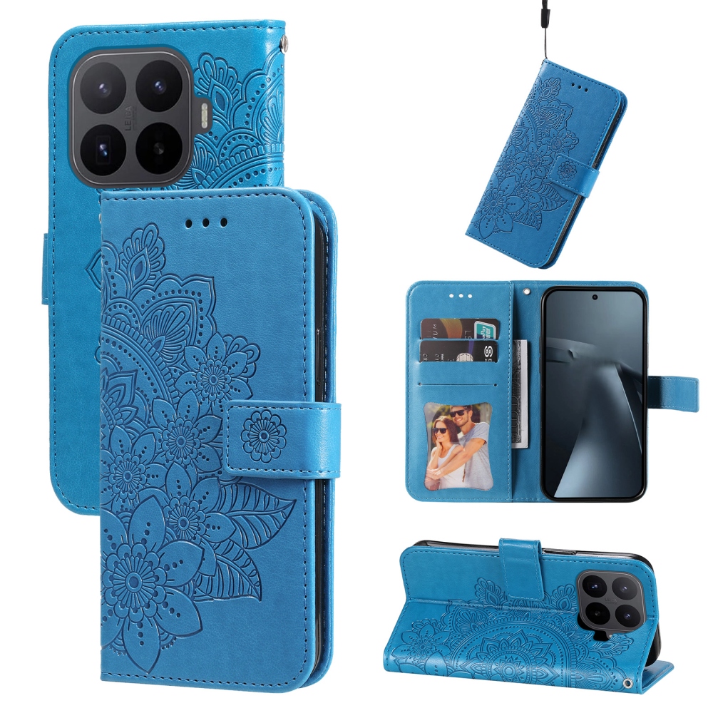 Mandala knižkové púzdro na mobil Xiaomi 17T - modré