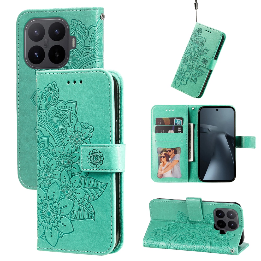 Mandala knižkové púzdro na mobil Xiaomi 17T - modrozelené