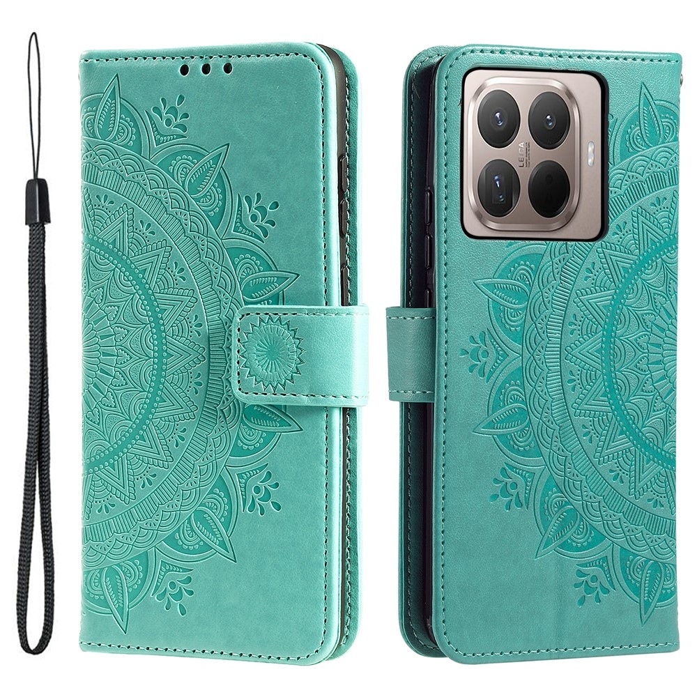 Mandala knižkové púzdro na mobil Xiaomi 17T - modrozelené