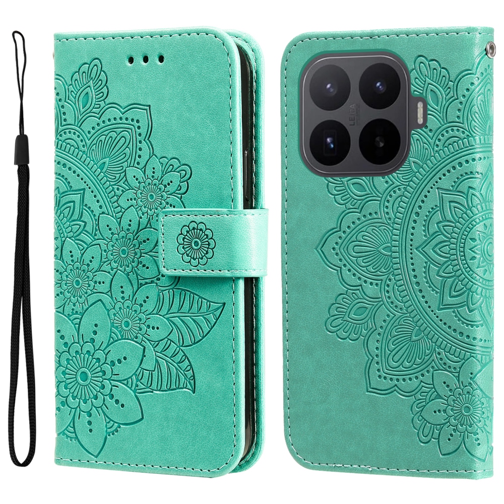 Mandala knižkové púzdro na mobil Xiaomi 17T - modrozelené