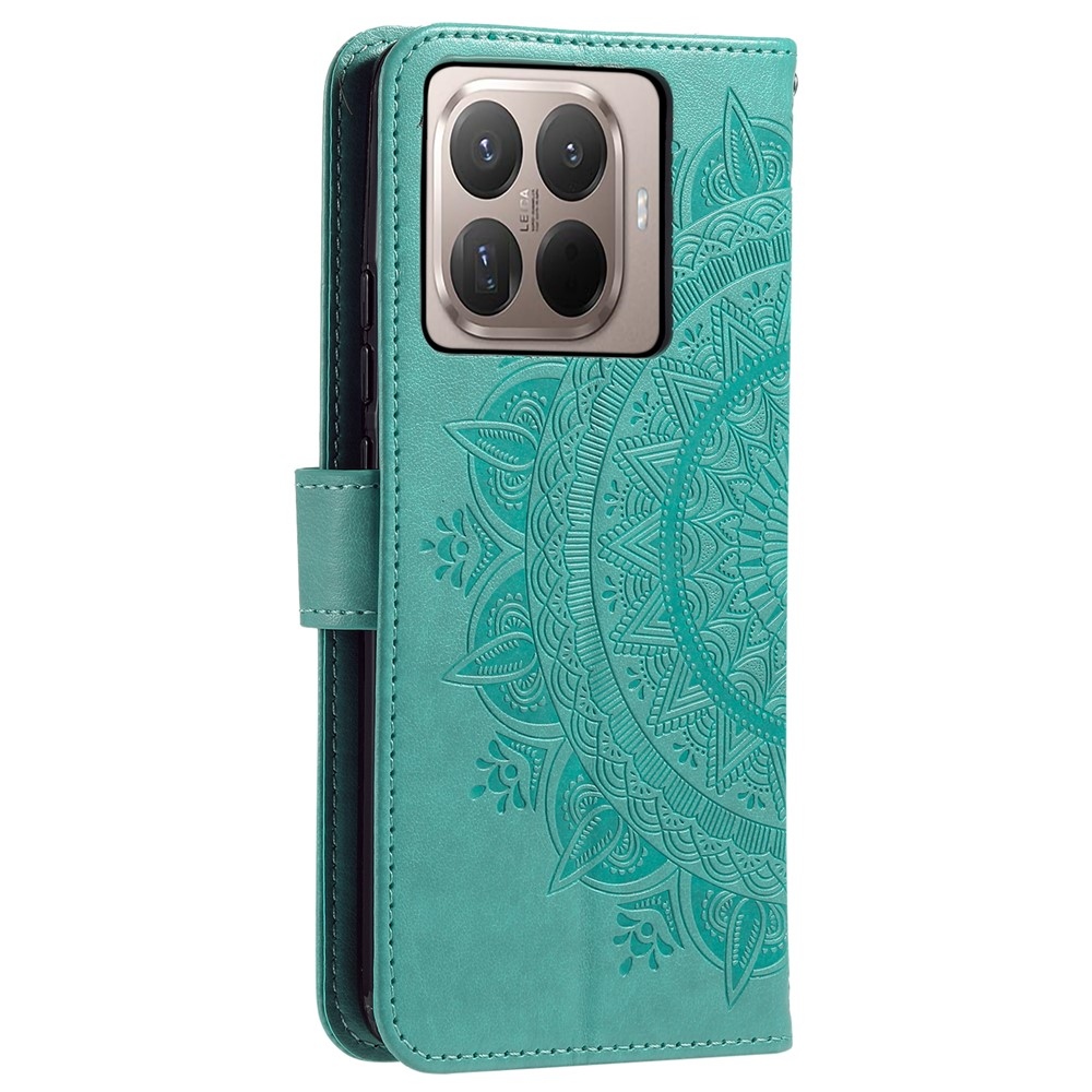 Mandala knižkové púzdro na mobil Xiaomi 17T - modrozelené