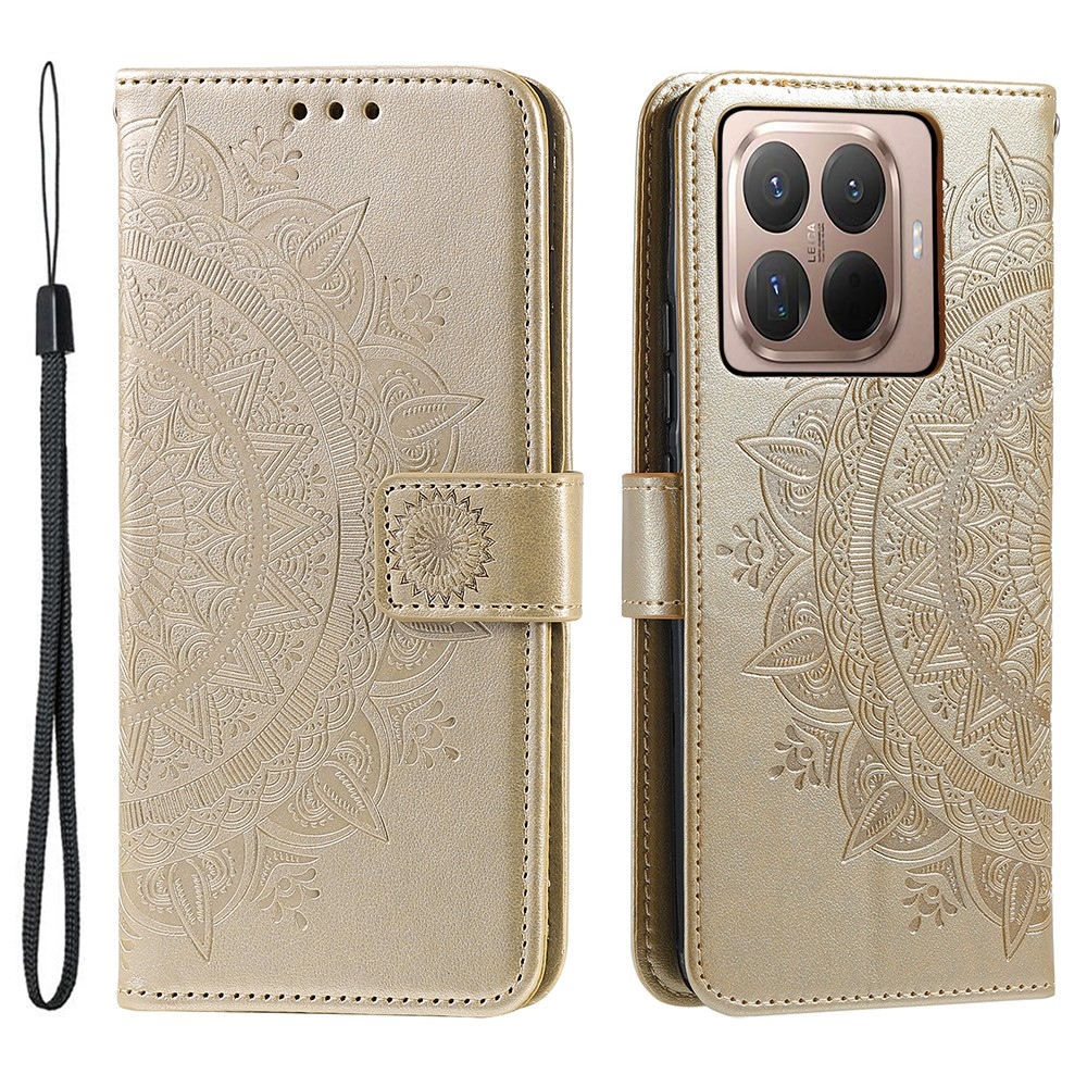 Mandala knižkové púzdro na mobil Xiaomi 17T Pro - zlaté
