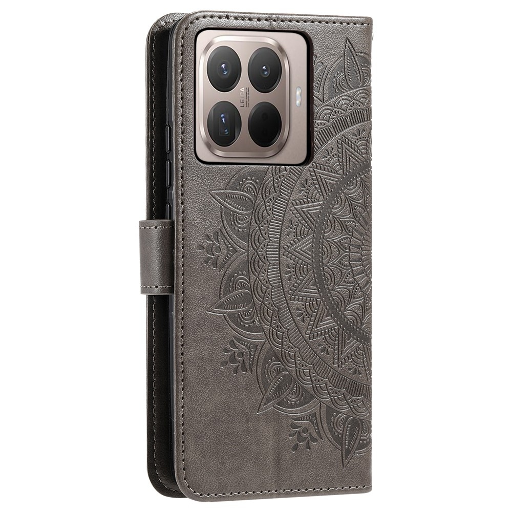 Mandala knižkové púzdro na mobil Xiaomi 17T - šedé