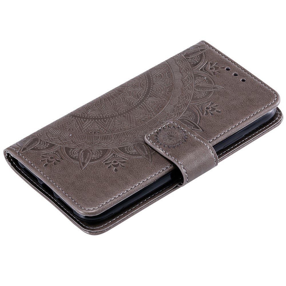 Mandala knižkové púzdro na mobil Xiaomi 17T - šedé