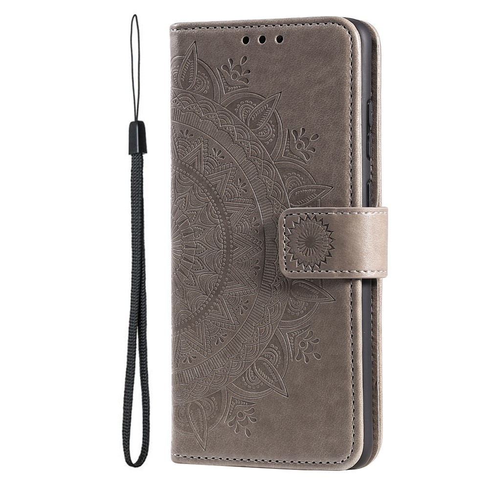 Mandala knižkové púzdro na mobil Xiaomi 17T - šedé