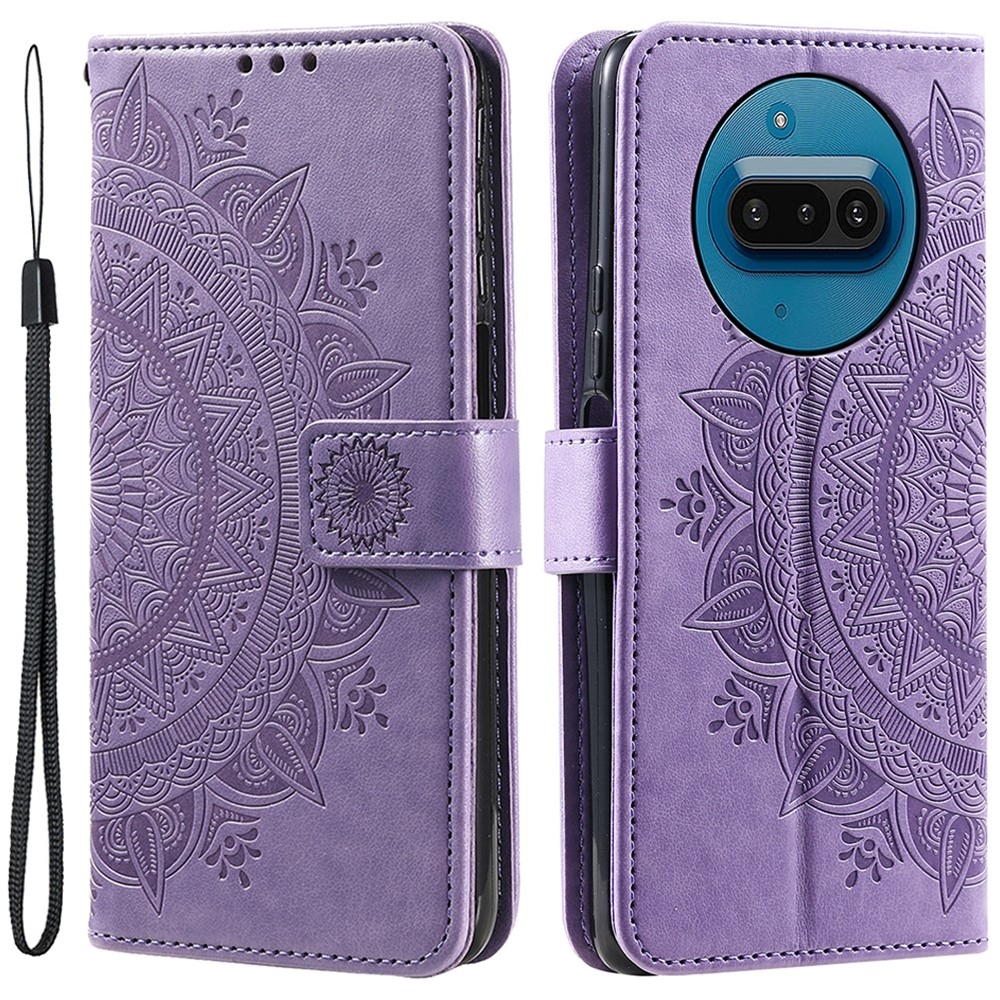 Mandala knižkové puzdro na Nothing Phone (3a) - fialové