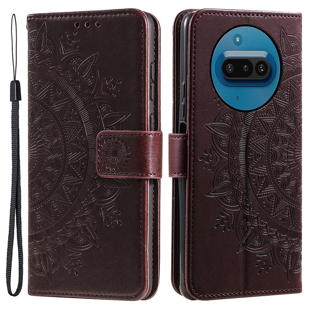 Mandala knižkové púzdro na Nothing Phone (3a) - hnedé