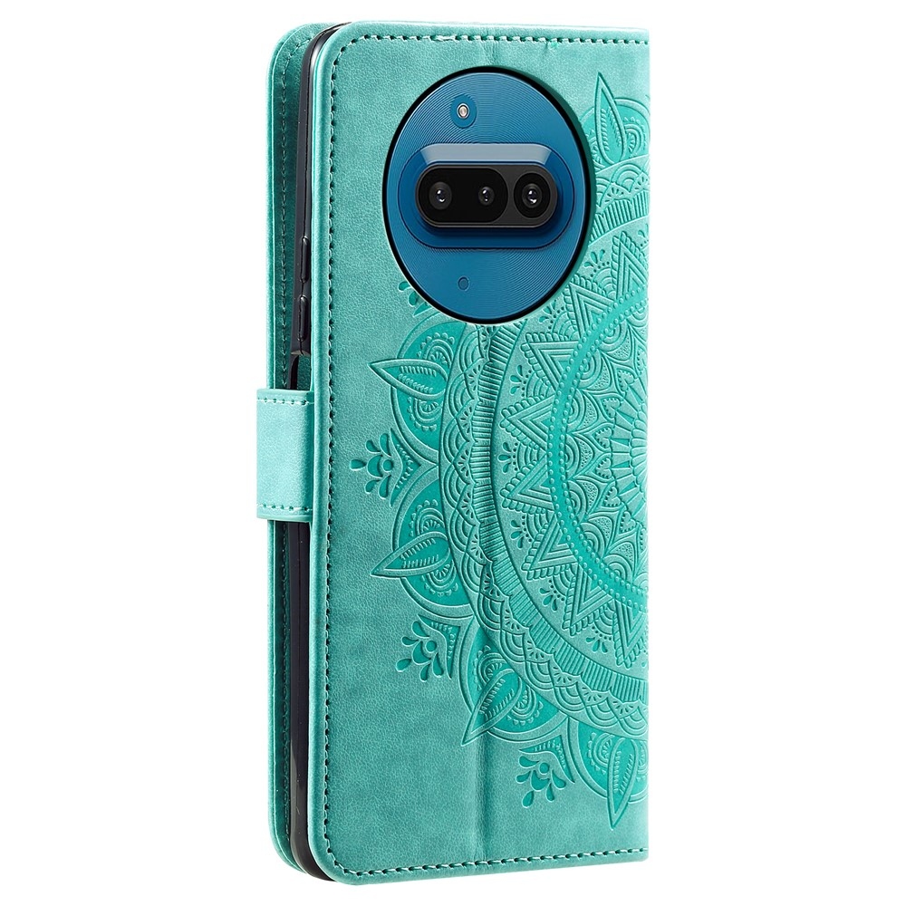 Mandala knižkové puzdro na Nothing Phone (3a) - modrozelené