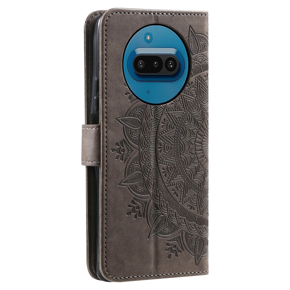 Mandala knižkové puzdro na Nothing Phone (3a) - šedé