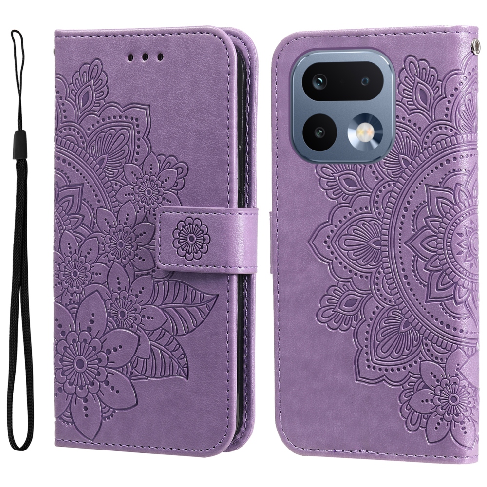 Mandala knižkové puzdro na Realme 16 Pro 5G - fialové