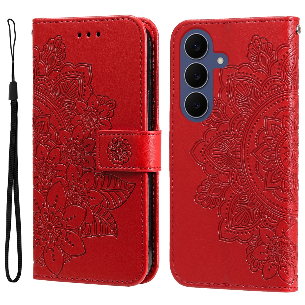Mandala knižkové púzdro na Samsung Galaxy S26 FE - červené