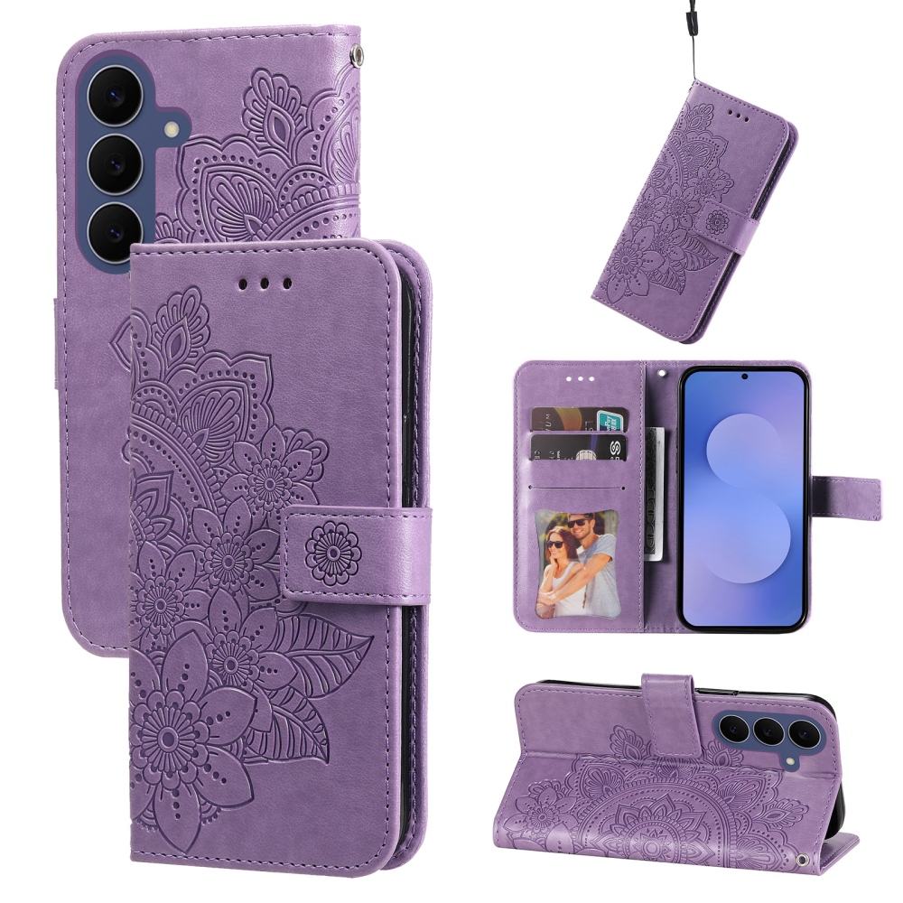 Mandala knižkové púzdro na Samsung Galaxy S26 FE - fialové