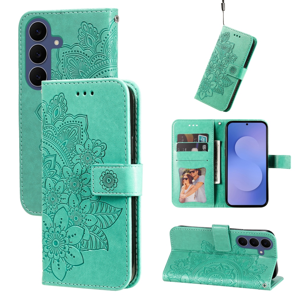 Mandala knižkové púzdro na Samsung Galaxy S26 FE - modrozelené
