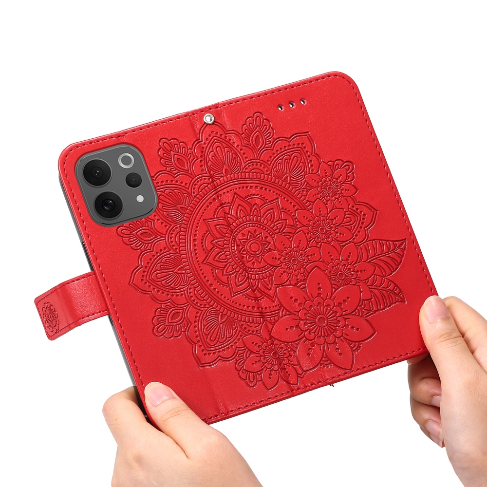 Mandala knižkové puzdro na Vivo V70 5G - červené