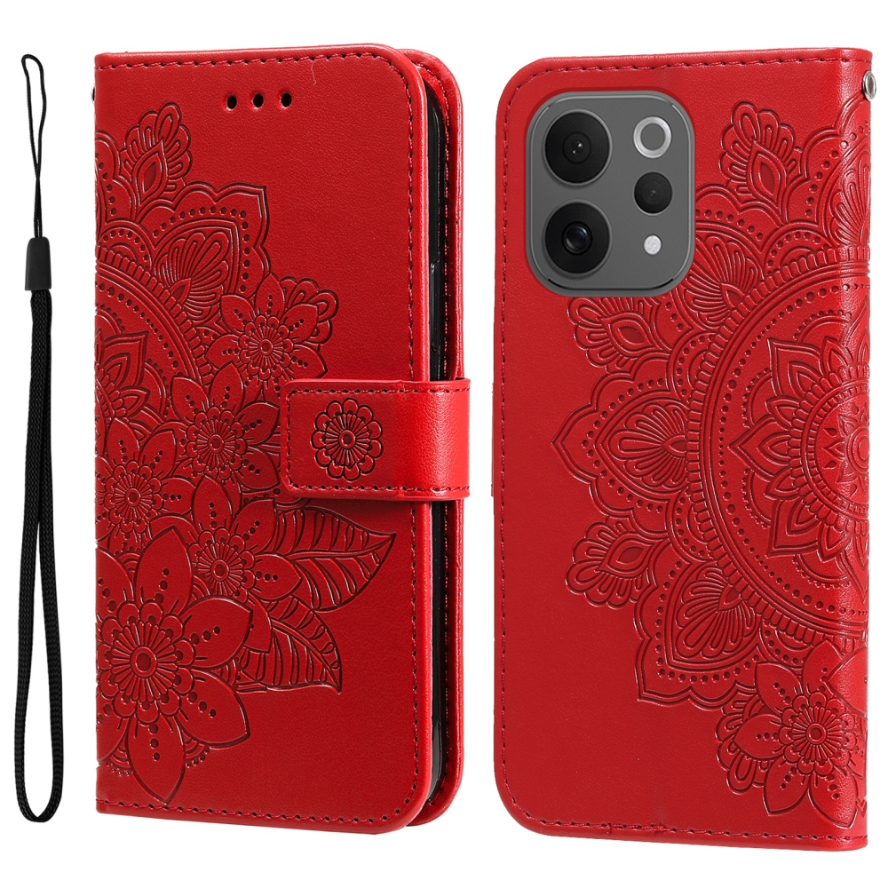 Mandala knižkové puzdro na Vivo V70 5G - červené