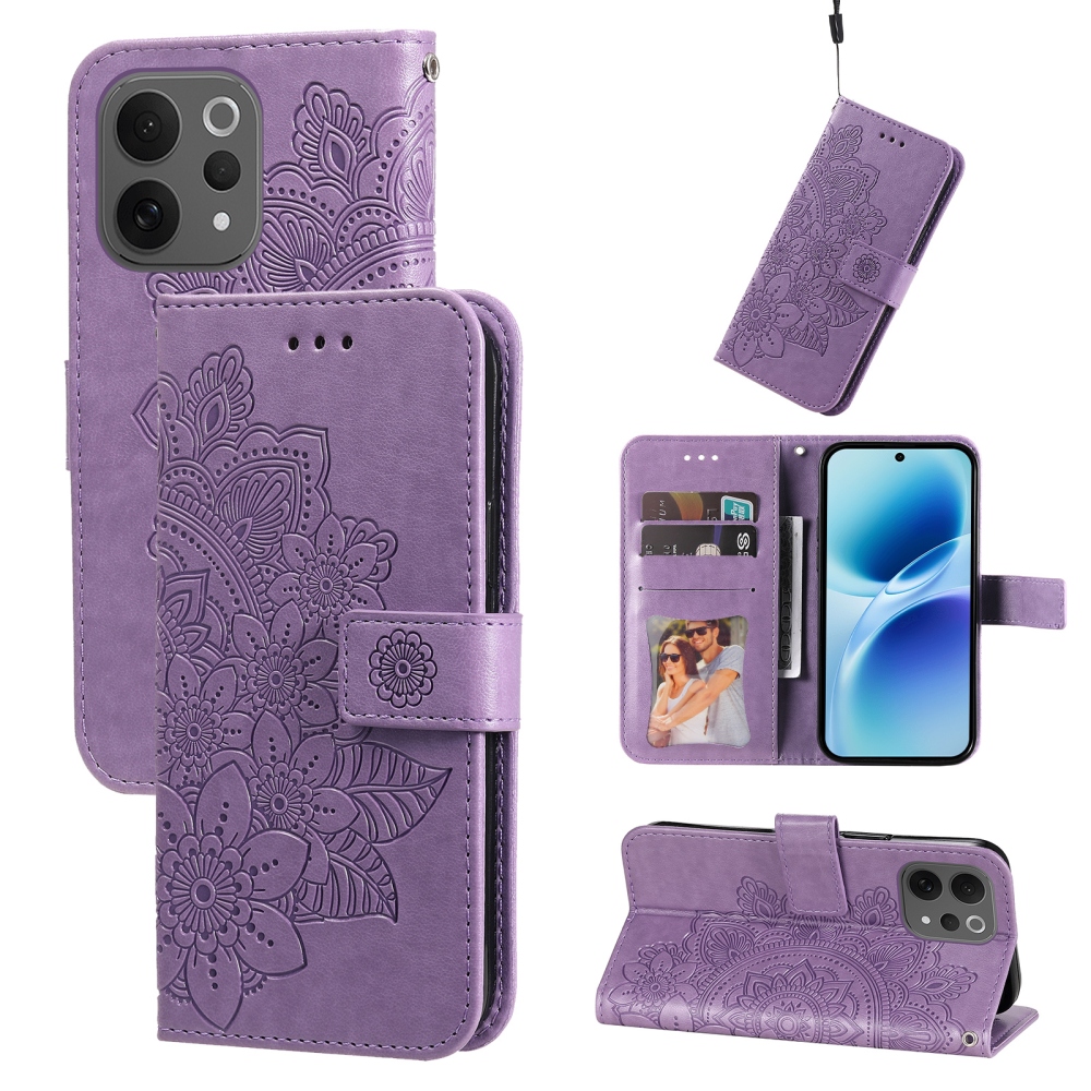 Mandala knižkové puzdro na Vivo V70 5G - fialové