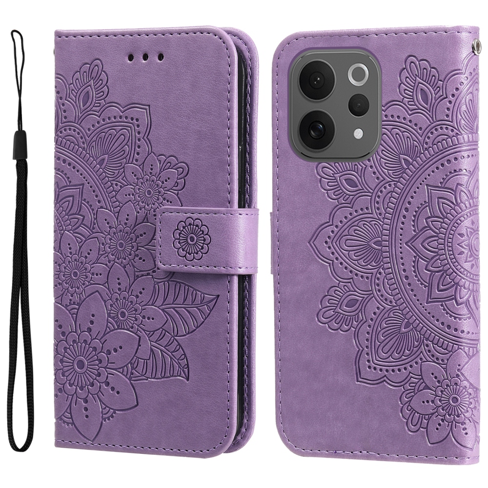 Mandala knižkové puzdro na Vivo V70 5G - fialové
