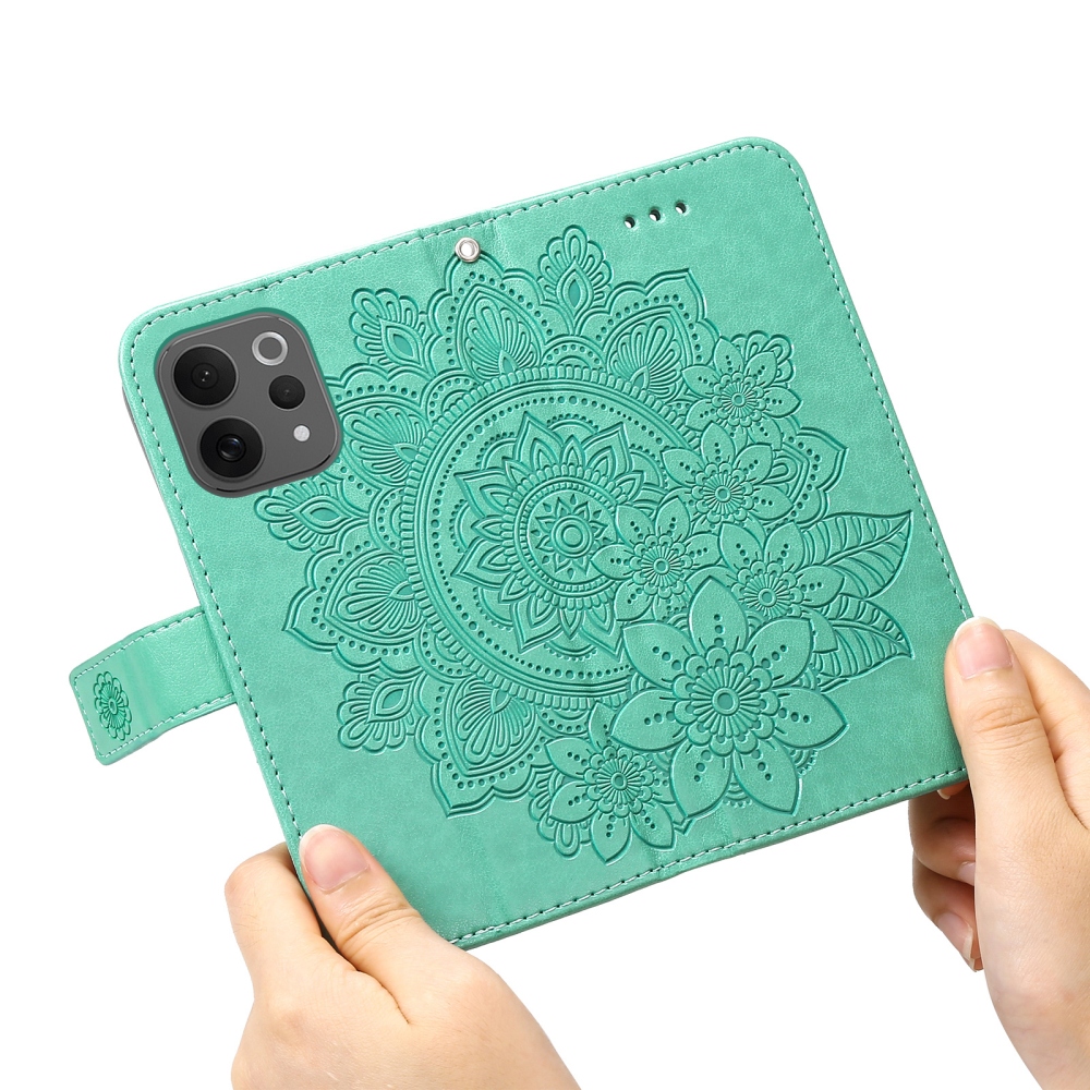 Mandala knižkové puzdro na Vivo V70 5G - modrozelené