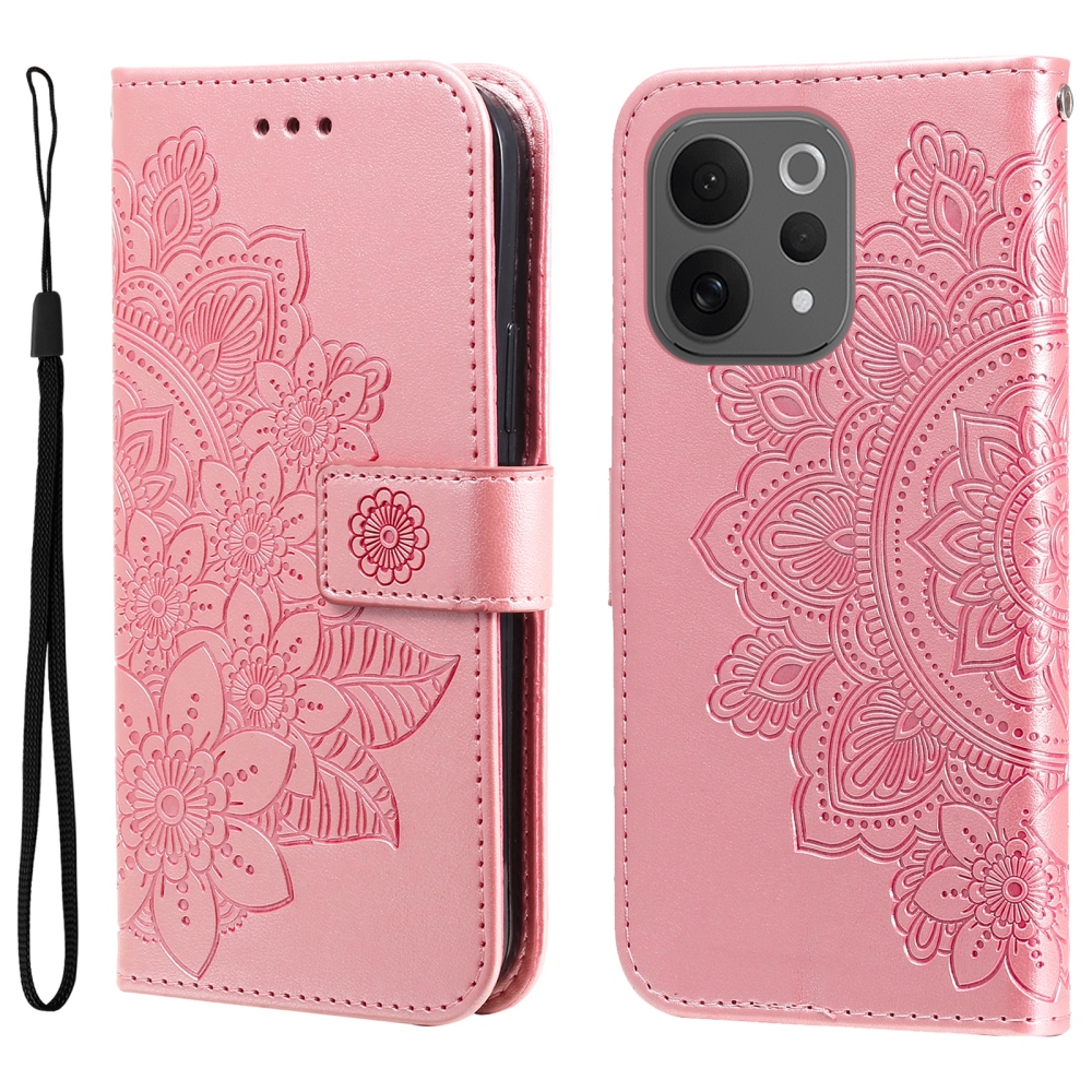 Mandala knižkové púzdro na Vivo V70 5G - ružové