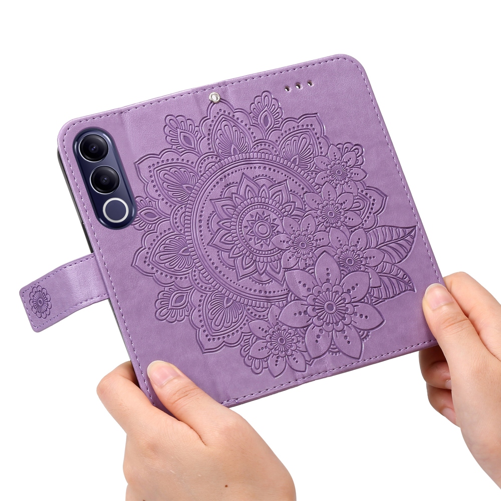 Mandala knižkové púzdro na Vivo V70 FE 5G - fialové