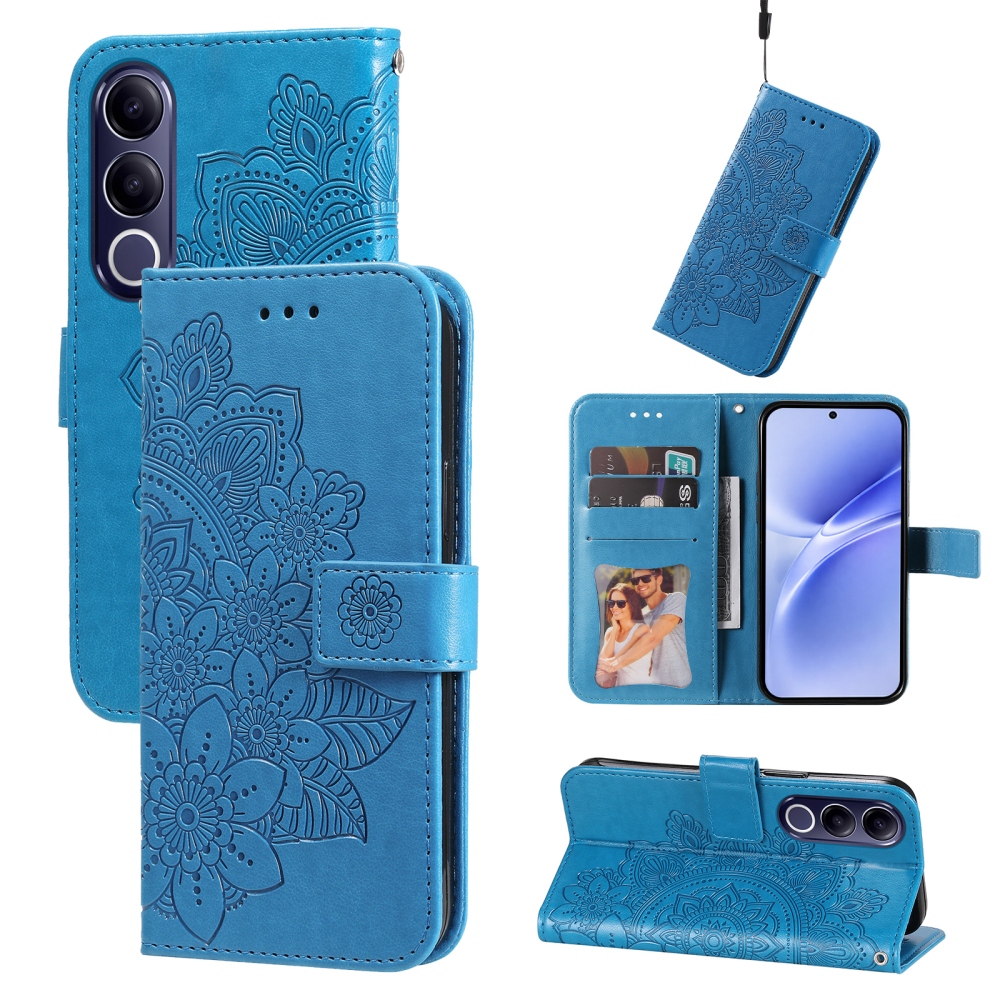 Mandala knižkové púzdro na Vivo V70 FE 5G - modré