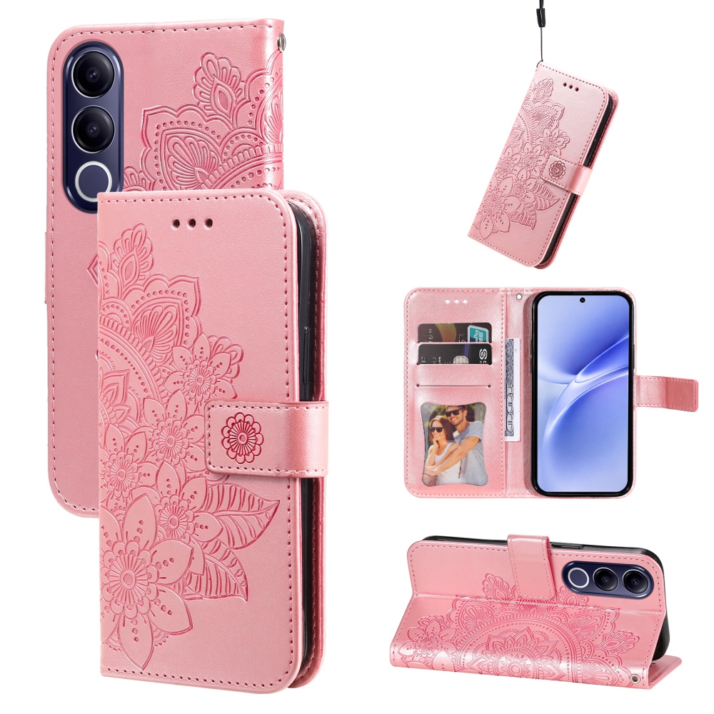 Mandala knižkové púzdro na Vivo V70 FE 5G - ružové
