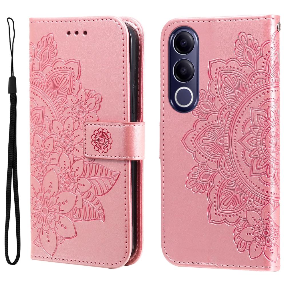 Mandala knižkové púzdro na Vivo V70 FE 5G - ružové