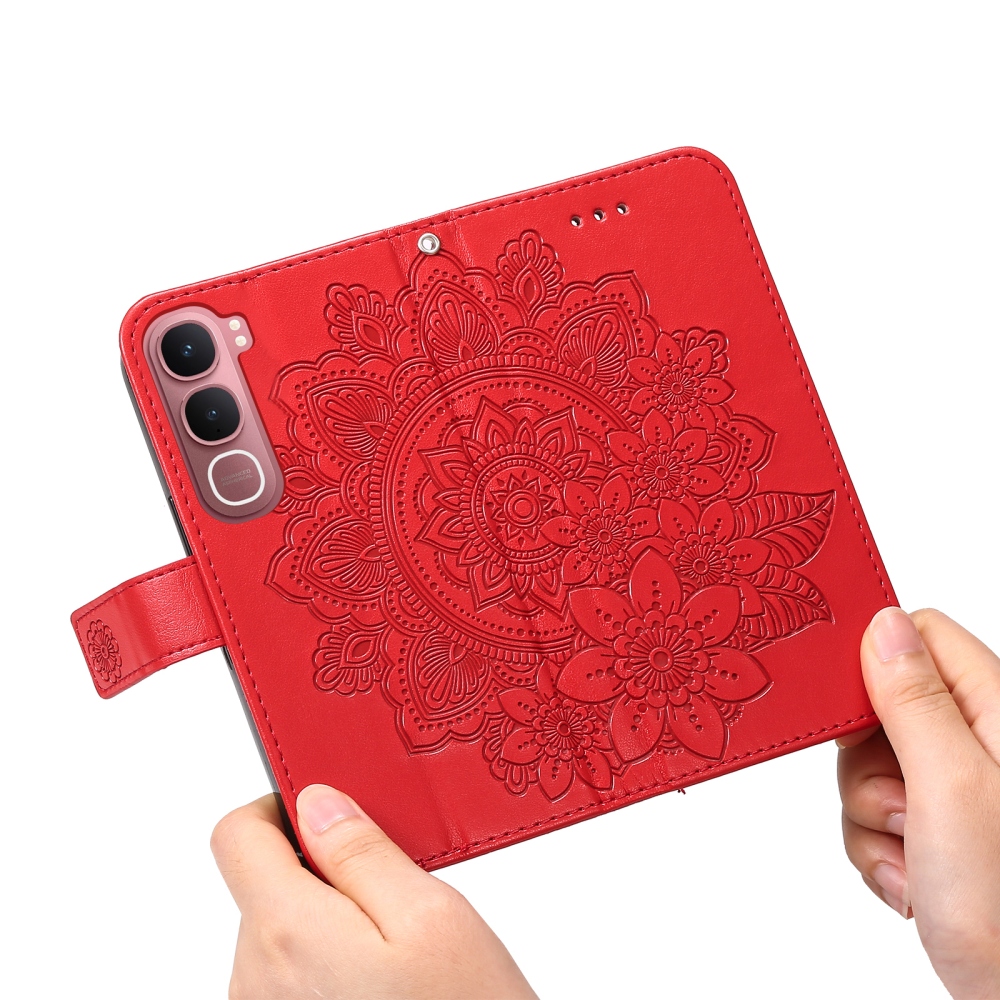 Mandala knižkové púzdro na Vivo Y21d/Vivo Y31 5G - červené