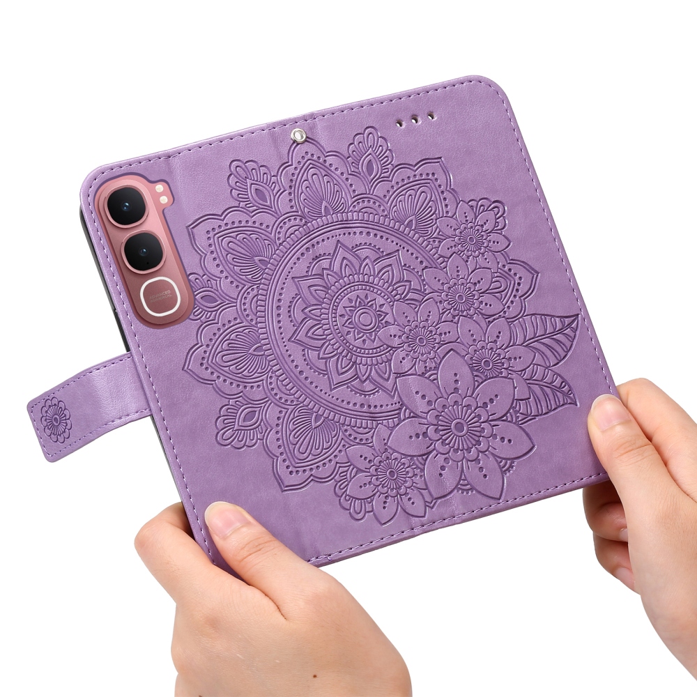 Mandala knižkové puzdro na Vivo Y21d/Vivo Y31 5G - fialové