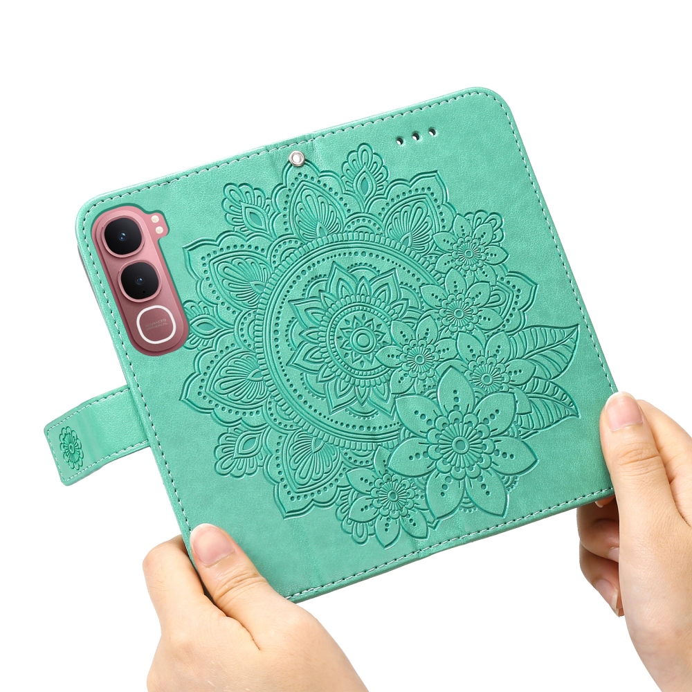 Mandala knižkové púzdro na Vivo Y21d/Vivo Y31 5G - modrozelené
