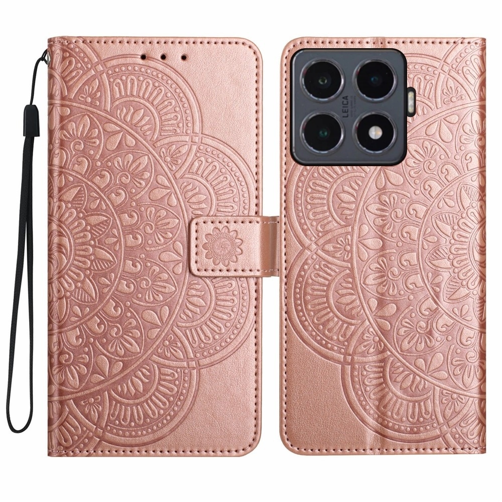 Mandala knižkové púzdro na Xiaomi 15T Pro - ružovozlaté