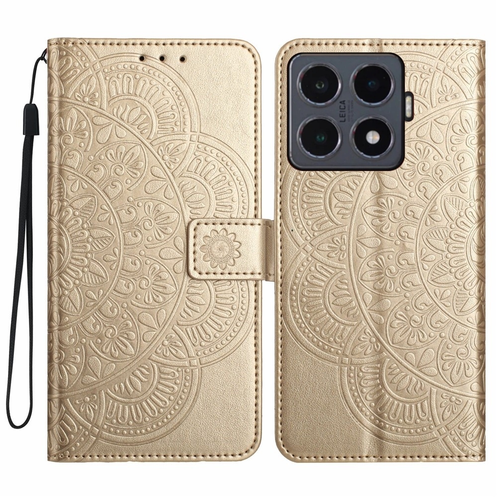 Mandala knižkové púzdro na Xiaomi 15T Pro - zlaté